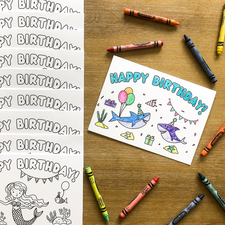 "Coloring Book" Cards - Happy Birthday Variety Pack - Well Raised Co.