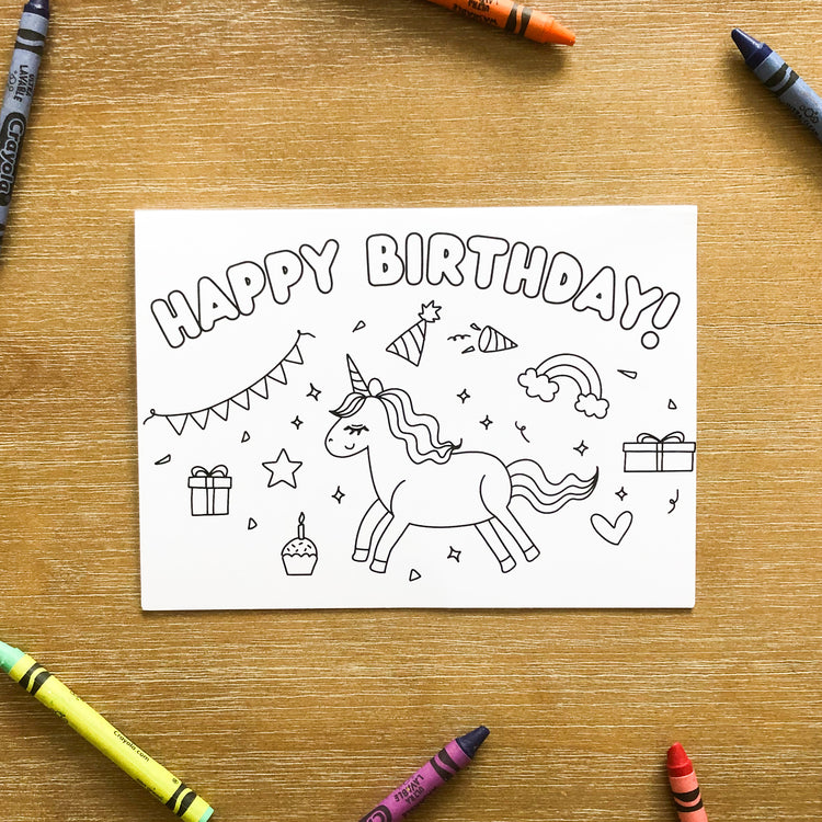 "Coloring Book" Cards - Happy Birthday Variety Pack - Well Raised Co.