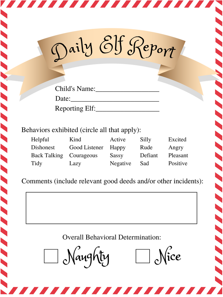 Elf Report Card - FREE Digital Download - Well Raised Co.