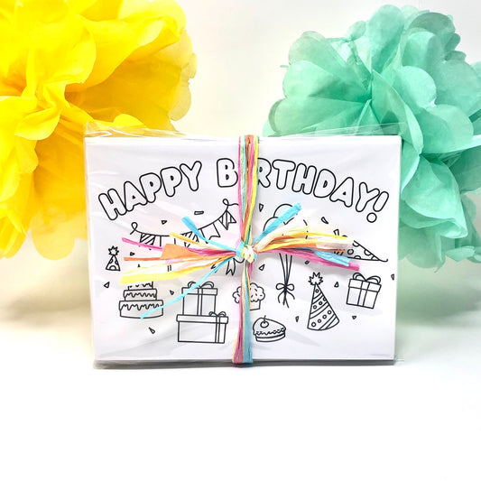 "Coloring Book" Cards - Happy Birthday Variety Pack - Well Raised Co.