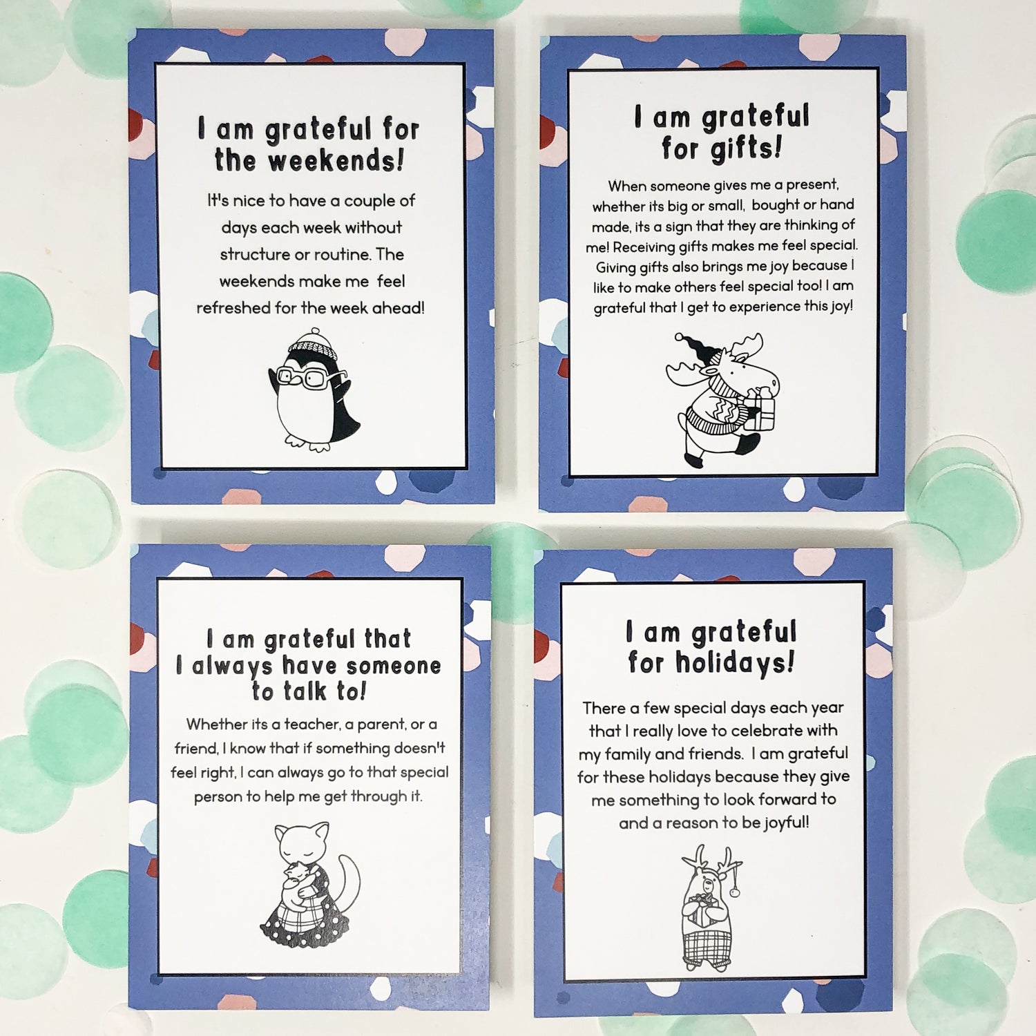 "Growing In Gratitude" - 25 Gratitude Cards for Kids - Well Raised Co.